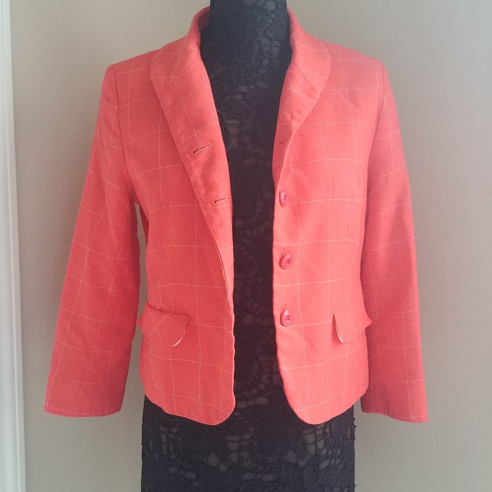 Pendleton 100% Virgin Wool Orange/Coral Blazer